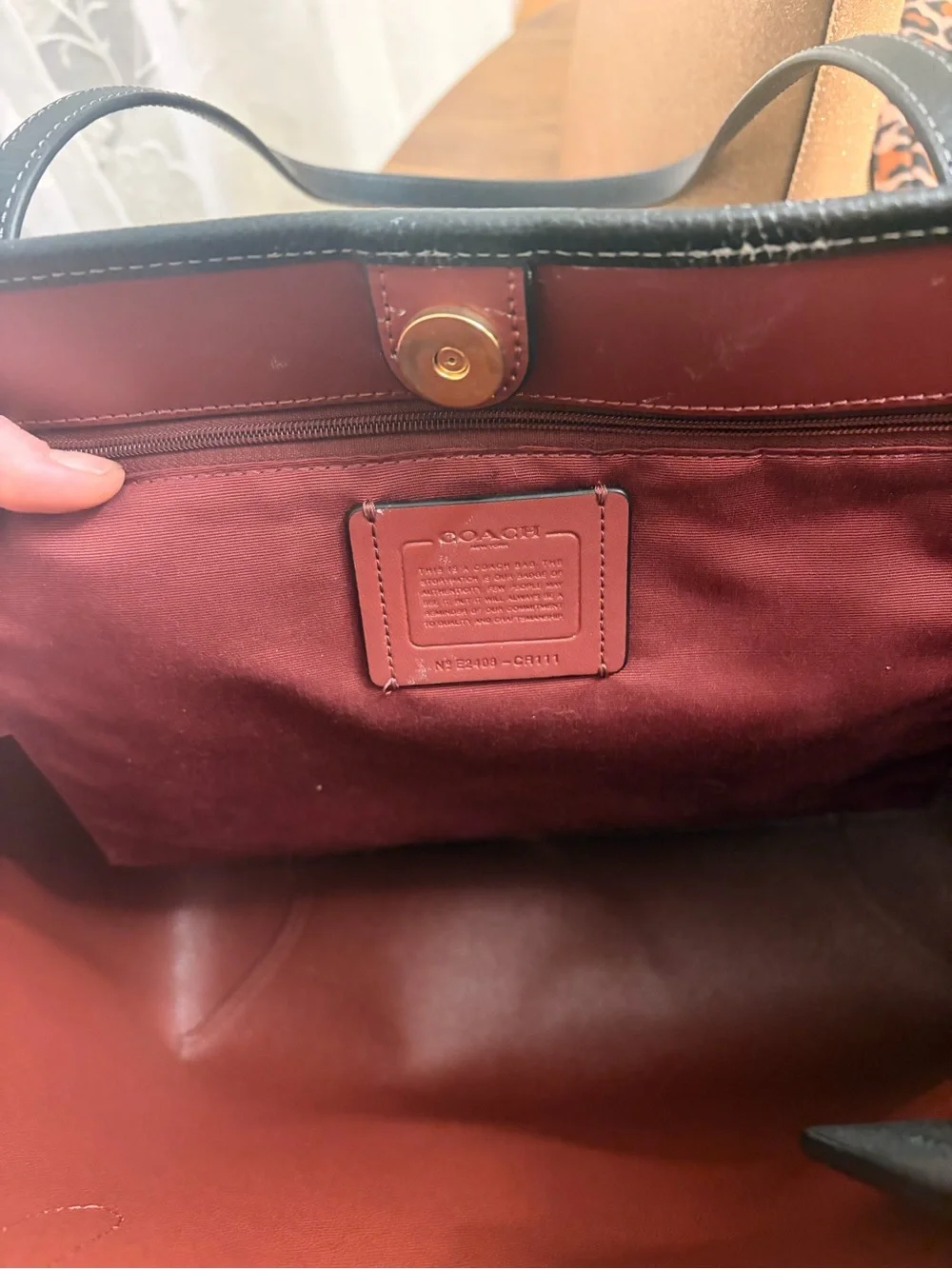 Coach Black Pebbled Leather Tote with Gold Logo